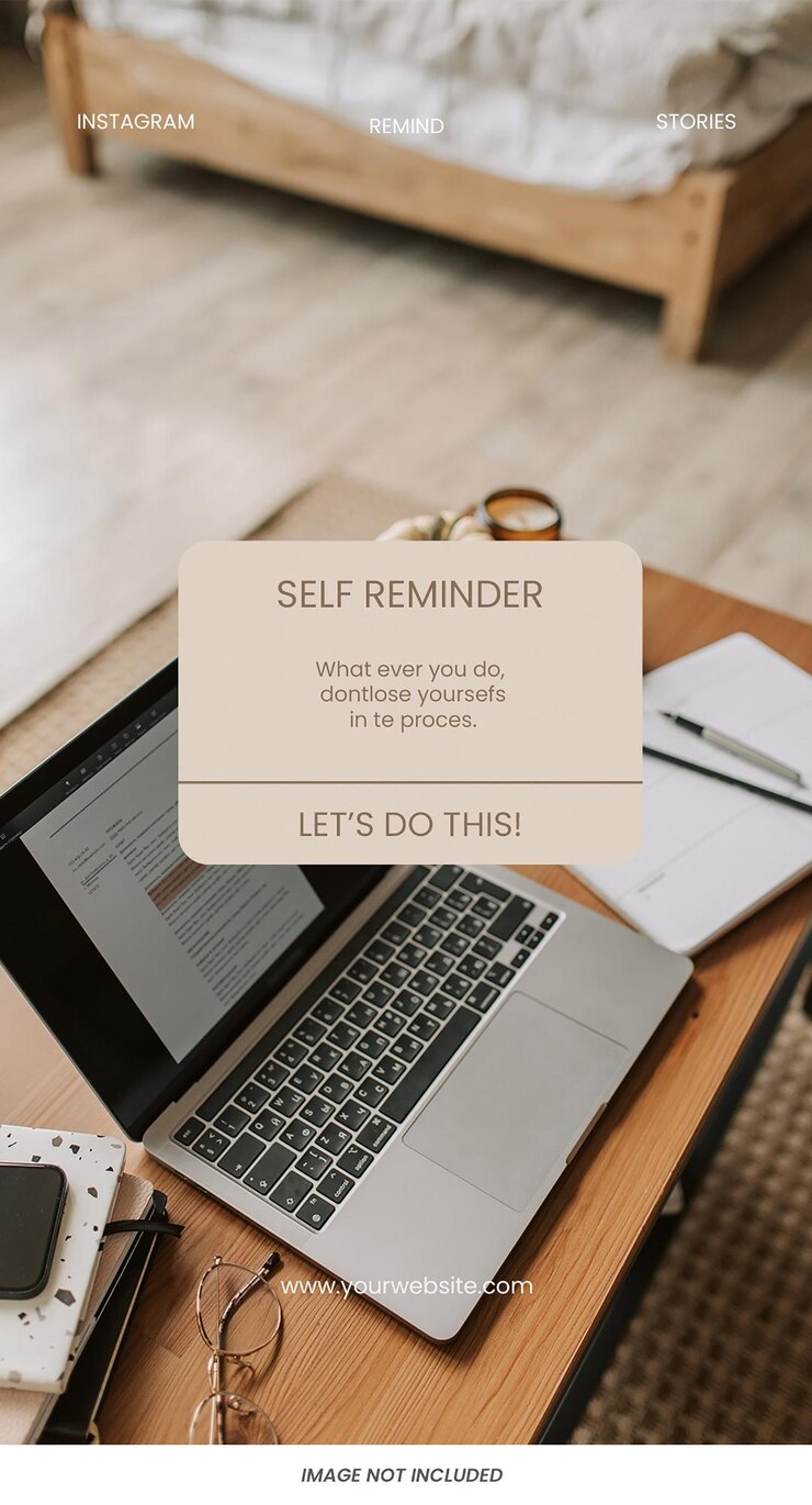 PSD self reminder notification instagram stories template psd design social media layout reminder