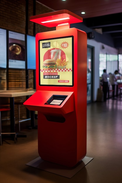 PSD self-service in restaurant screen mockup