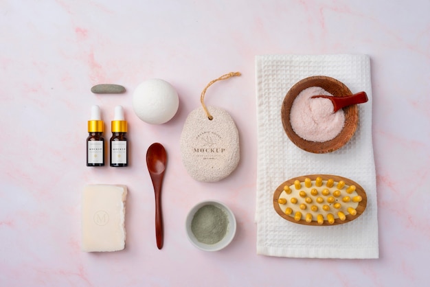 Selfcare natural beauty products mockup