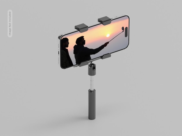 PSD selfie stick mockup