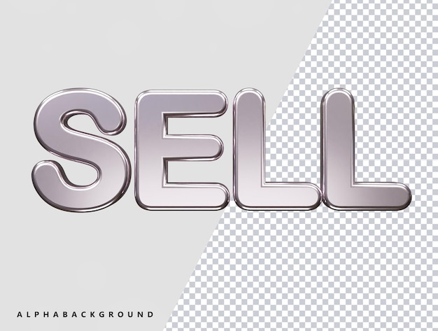 Sell text effect 3d rendering vector