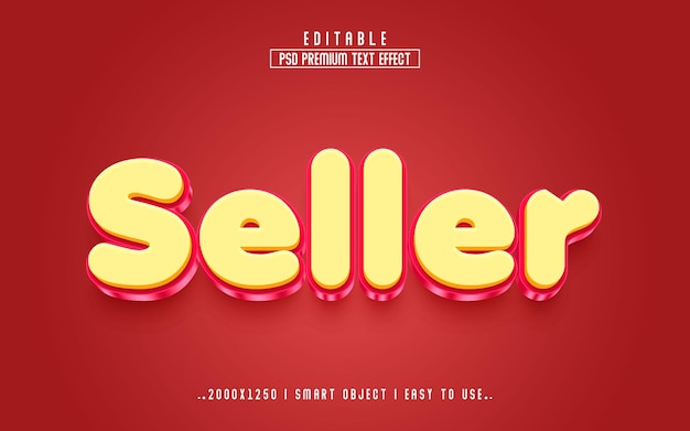 Seller 3d premium editable text effect style with background