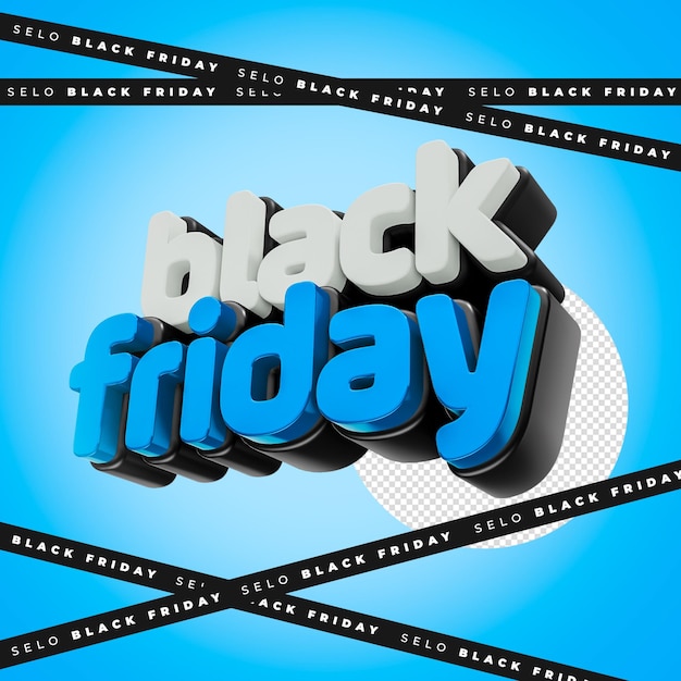 PSD selo 3d black friday psd black novembre