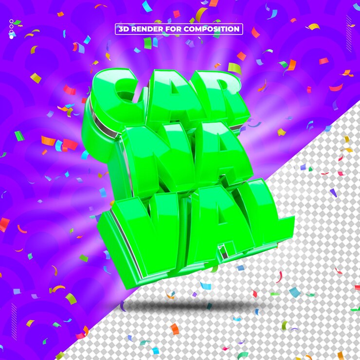 PSD selo 3d carnaval brasil redes sociais