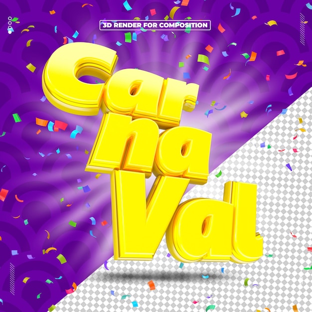 selo 3d carnaval redes sociais