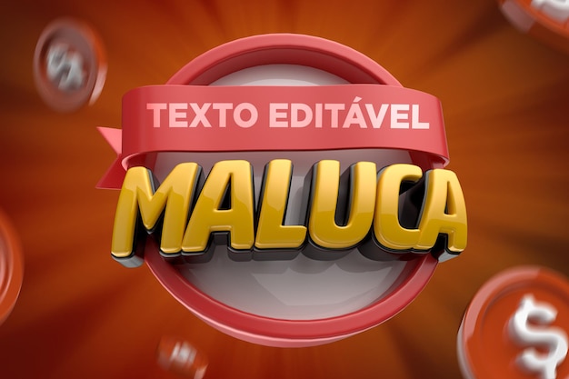 Selo 3d edtiavel promocao maluca