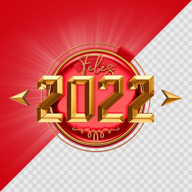 Selo 3d gelukkig nieuwjaar 2022 voor marketingcampagne