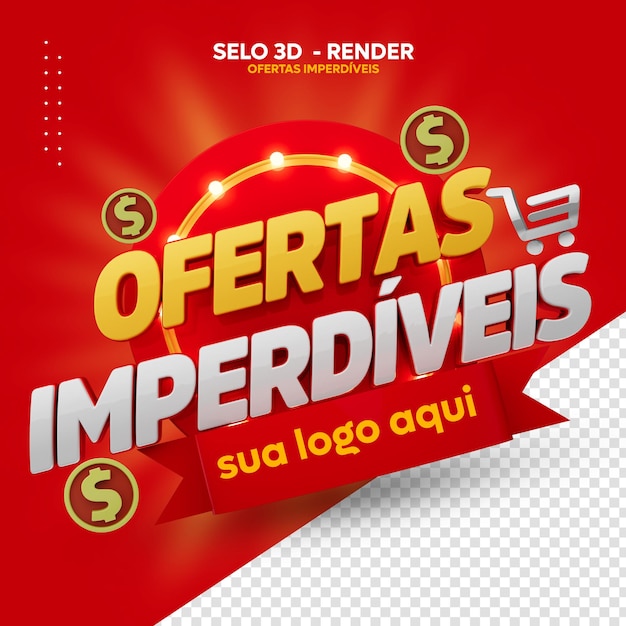 PSD selo 3d oferta imperdveis