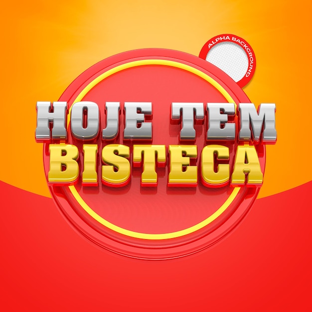 SELO 3D PARA AÇOUGUE - HOJE TEM BISTECA