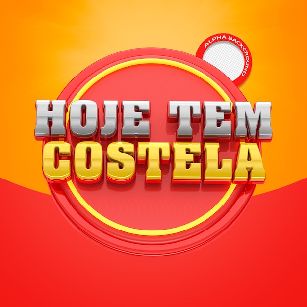 Selo 3d para açougue - hoje tem costela