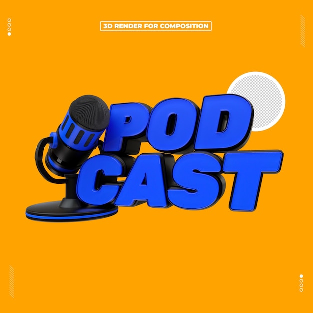 Selo 3D Podcast Logo Sociale media