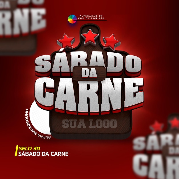 PSD selo 3d sabado da carne