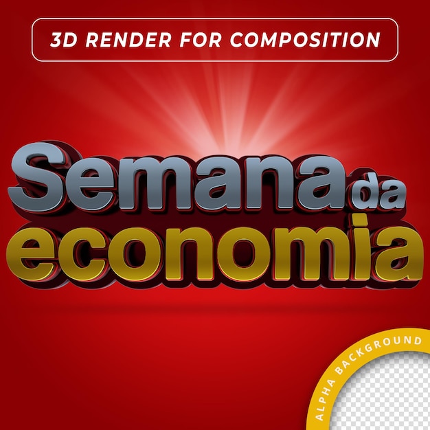 PSD selo 3d semana da ekonomia