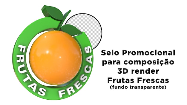 Selo Promocional 3D Frutas Frescas