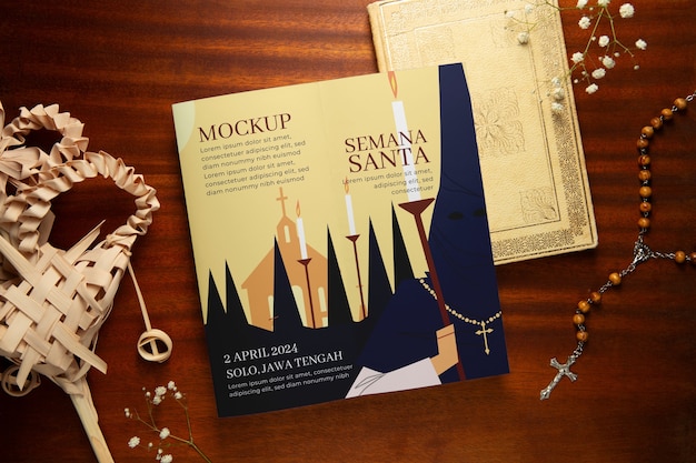 PSD semana santa poster mockup