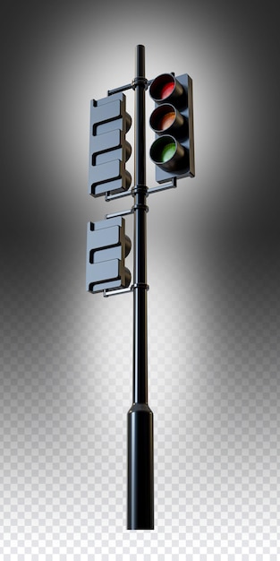 Semaphore model 1 view from bottom to top 3D render PNG for composition