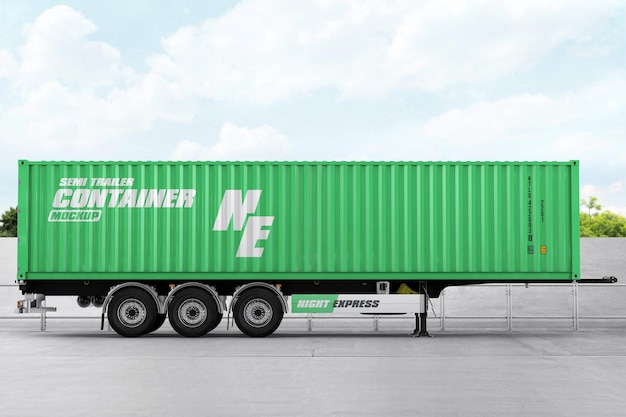 Semi trailer container mockup