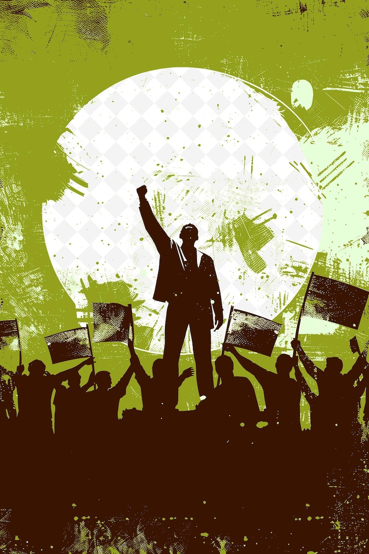 PSD seminar with a presidential candidate and bitcoin activists flat illustration election campaign