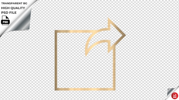 PSD send r77 vector icon shining gold color textured psd transparent