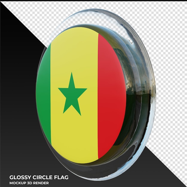 Senegal0002 realistische 3d getextureerde glanzende cirkelvlag