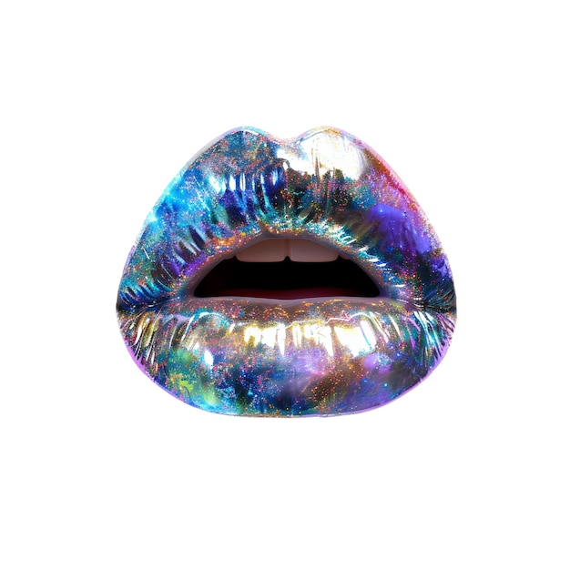 Sensual creative lips on transparent background