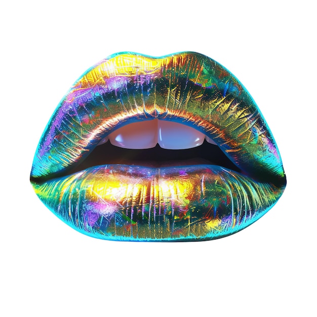 Sensual creative lips on transparent background