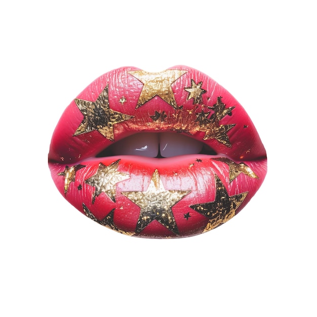 Sensual lips on transparent background