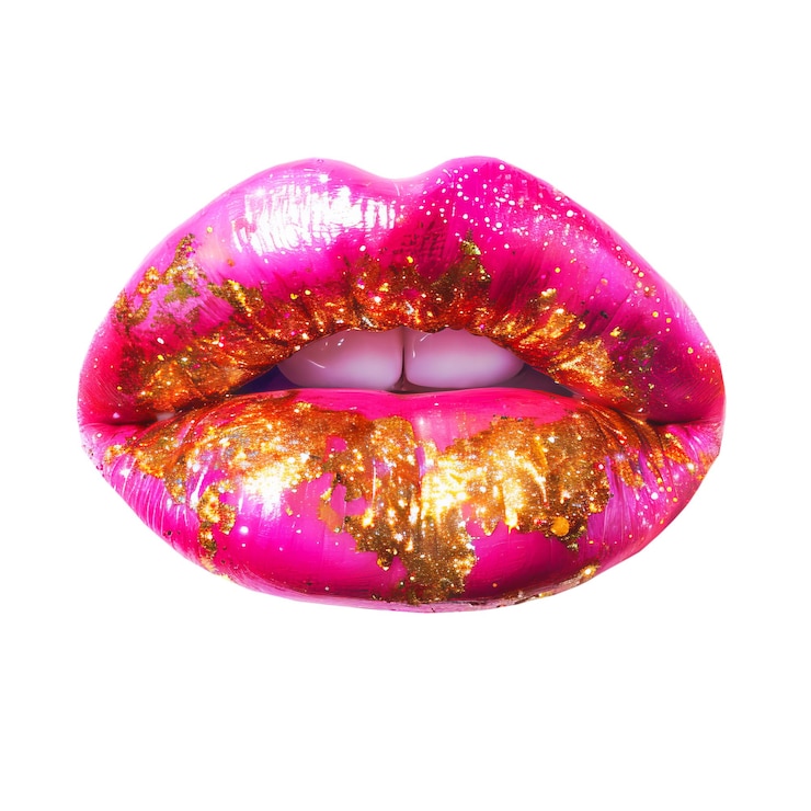 PSD sensual lips on transparent background