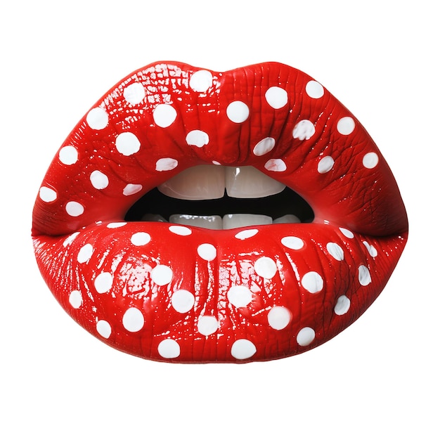 Sensual lips on transparent background