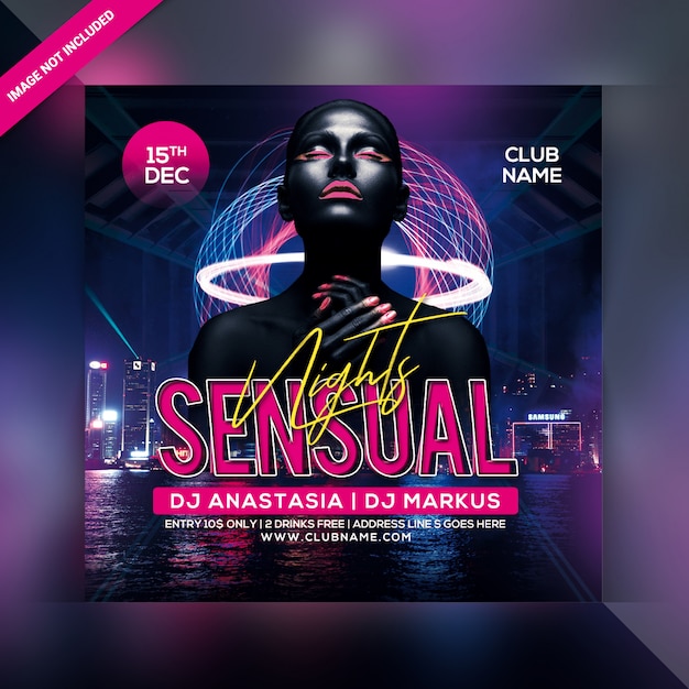 PSD sensual night party flyer