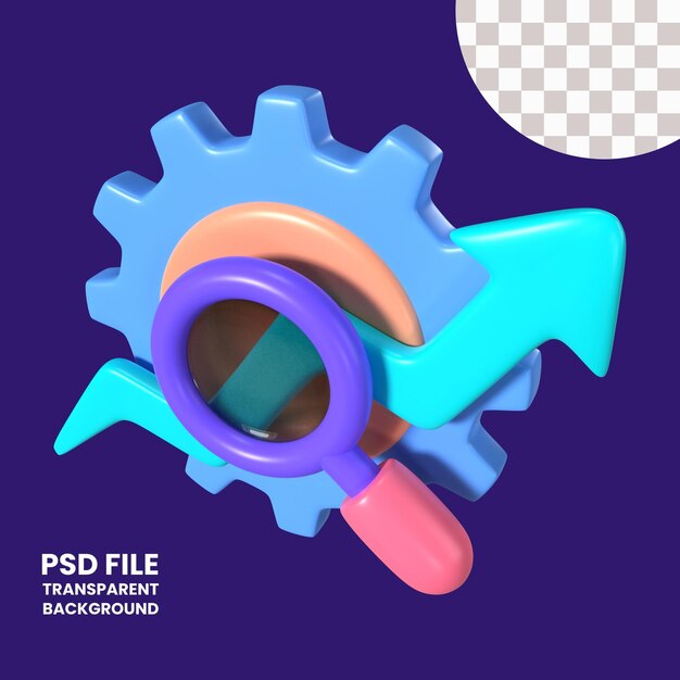 PSD Икона 3d-иллюстрации seo