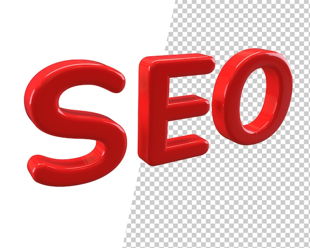 Seo Czerwony Tekst Renderowania 3d