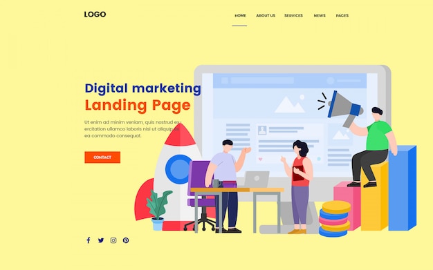 PSD seo digital marketing landing page