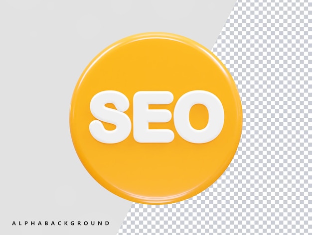 Seo icon 3d illustration rendering transparent element