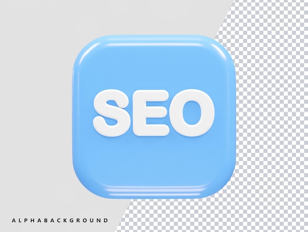Seo icon 3d illustration rendering transparent element