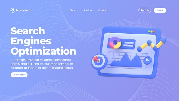 Seo landing page SEO optimization dashboard and Business financial report chart graph analytics