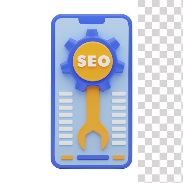 PSD seo mobile optimization 3d icon