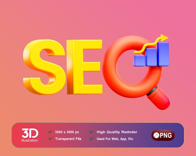 PSD seo-pictogram 3d