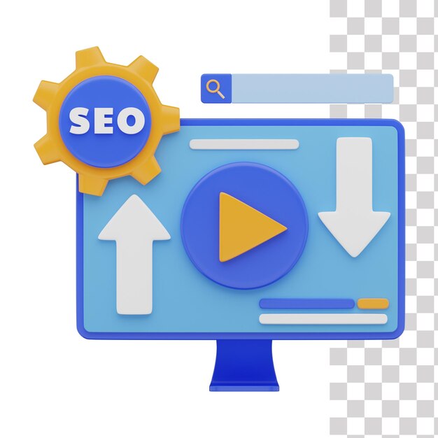 PSD icona seo video marketing 3d