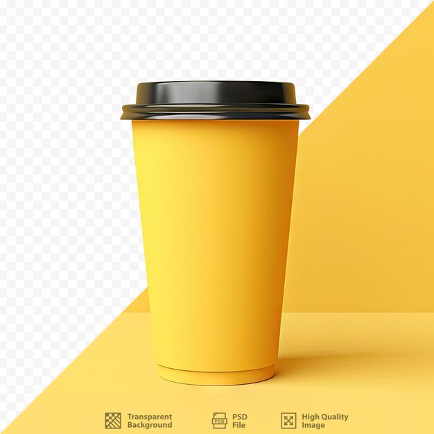 PSD separate drink on transparent background using yellow cup