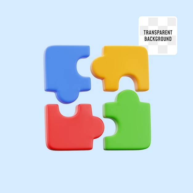 Separate a group of jigsaw puzzle for split branched thinking psychology mental health 3d icon illustration render design