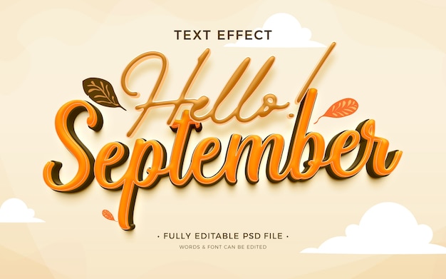 PSD september  text effect