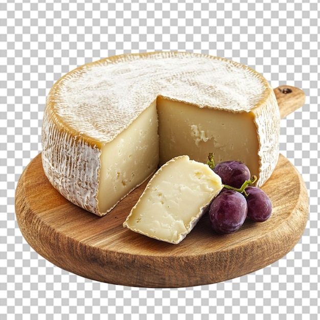 ser na drewnianym na białym tle