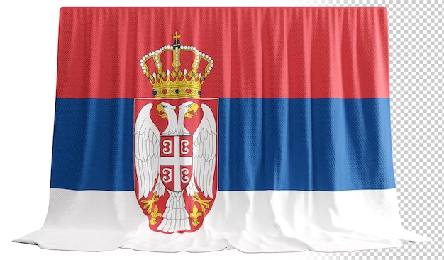 Serbia flag curtain in 3d rendering called flag of serbia