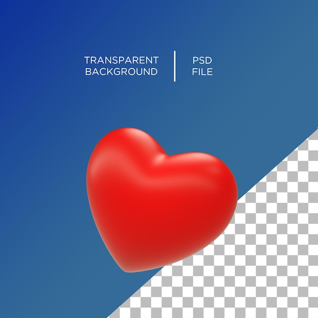 PSD serce miłość emoji 3d