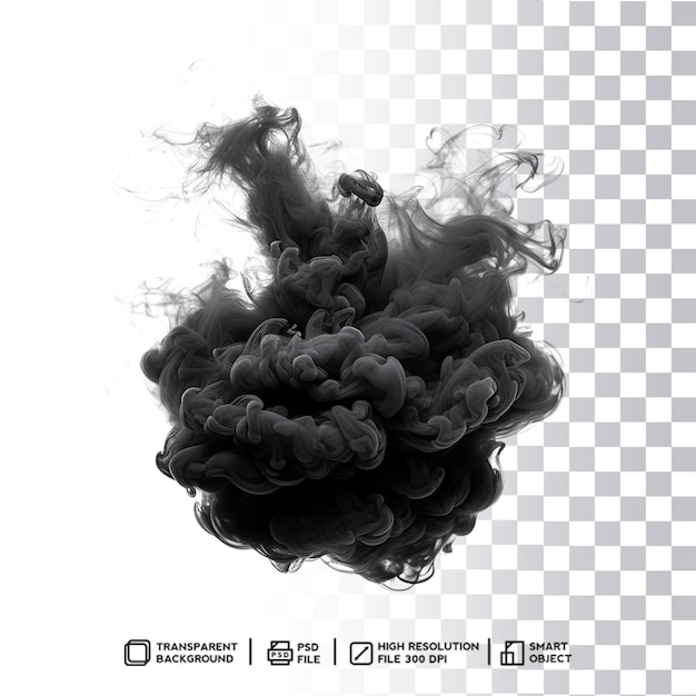 Serene Black Smoke Bomb Effect Creating a Whimsical Aura on Transparent Background