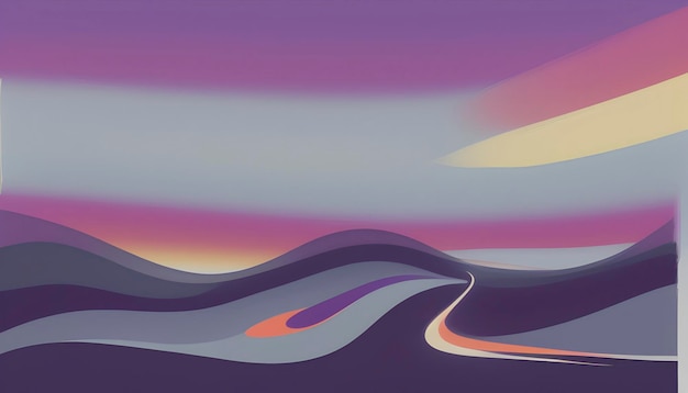 PSD serene colorful abstract sunset landscape