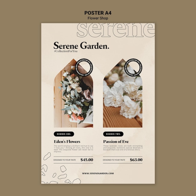 Serene garden poster template