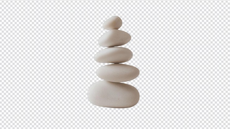 PSD a serene stack of smooth white pebbles for wellness and tranquility imagery in design projects