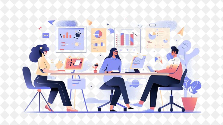 PSD serene ux designer with characters designing user interfaces png people in daily work illustration